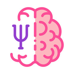 psychologically studied side of brain icon vector. psychologically studied side of brain sign. color symbol illustration