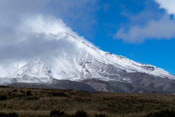 Chimborazo Volcano in the Chimborazo province of Ecuador, the closest point to the sun