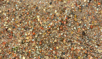Crushed granite and pebble gravel texture