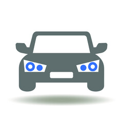 Car icon vector. Modern auto service illustration. Automobile tuning company sign. Transport logo.