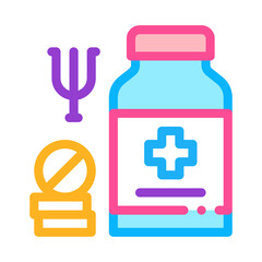 medical pills for mental disorder icon vector. medical pills for mental disorder sign. color symbol illustration