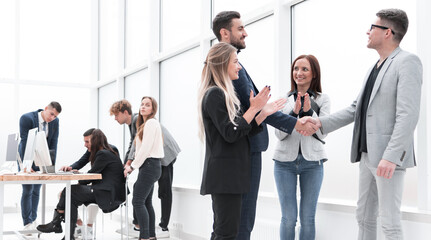 business colleagues greeting each other with a handshake