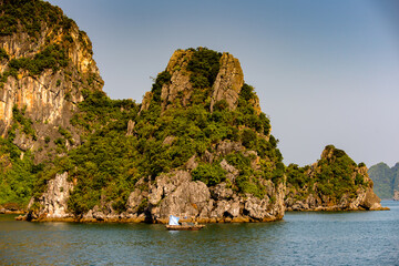 It's Halong rocks in VIetnam. UNESCO World Heritage