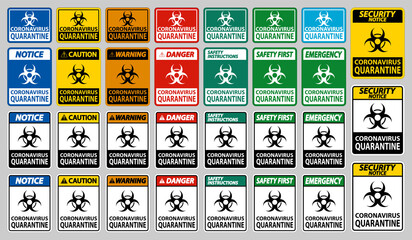 Coronavirus Quarantine Sign Isolate On White Background,Vector Illustration EPS.10