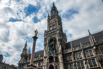 Marienplatz photographed in Munich, Germany. Picture made in 2009.