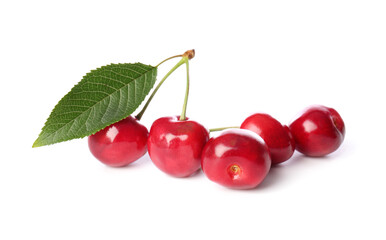 Tasty sweet cherry on white background