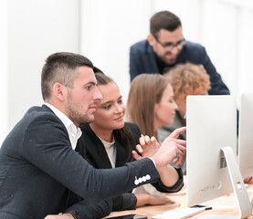 group of employees work with incoming information