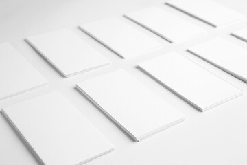 Blank business cards on white background