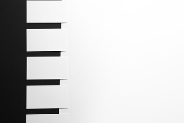Blank business cards on black and white background