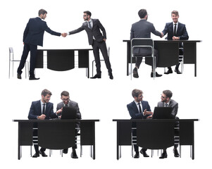 callage. two business people sitting at the Desk