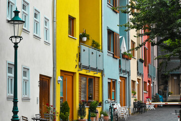 Fototapeta na wymiar street of colored houses