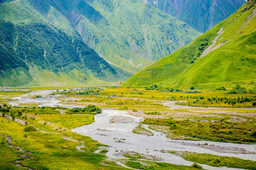 It's Small river among the mountains