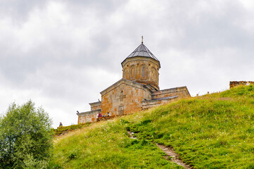 Fototapeta na wymiar It's Sameba (Holy Triniti) monastery on the mountain in Georgia
