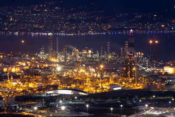 Turkey - April 30 ,2020 :Tupras Izmit petroleum refinery. Tupras is Turkey's largest oil refinery