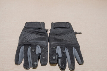 Pair of black sports gloves