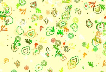 Light Green, Yellow vector texture with abstract forms.