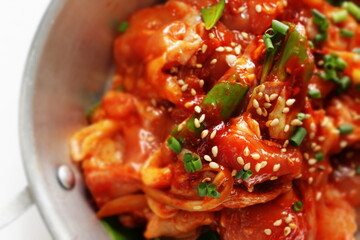 Korean cooking, marinated chicken and gochujang