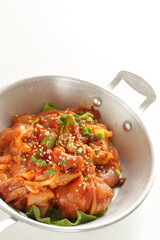 Korean cooking, marinated chicken and gochujang