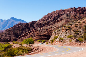 Different shapes and colors in the mountains due to erosion by the wind and the elements.