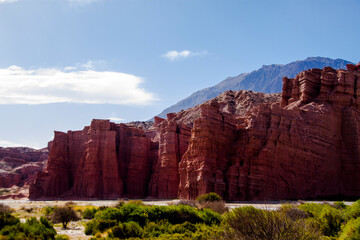 Different shapes and colors in the mountains due to erosion by the wind and the elements.