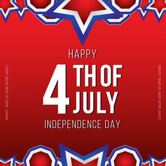 Happy 4th of july independence day greeting, can be used as banner
social media, greeting card and background