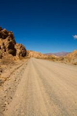 Different shapes and colors in the mountains due to erosion by the wind and the elements.