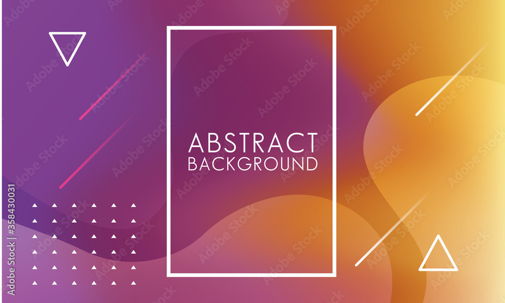 Poster vivid colors and fluids with square frame abstract background