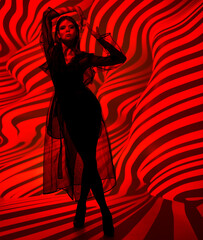 black translucent dress