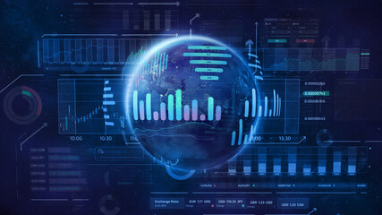 Space illustration on the subject of World exchange market and trading.
