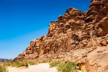 It's Beautiful landscape of the Mountains of the Wadi Rum, The Valley of the Moon, southern Jordan.