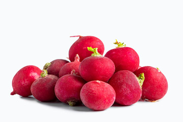 Red young radish isolated on a white background.