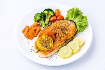 Salmon steak healthy tasty food