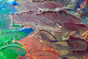 Fototapeta na wymiar Abstract colorful artwork as background, closeup view