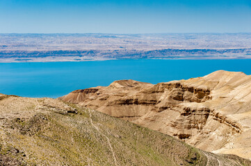 Obraz premium It's Dead sea and the hills of Jordan