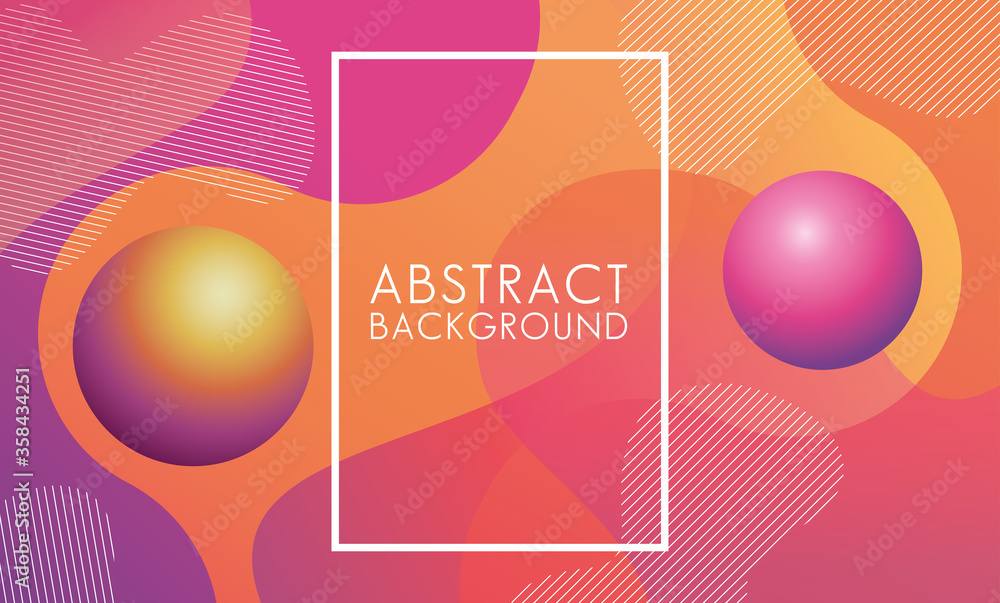 Poster vivid colors and fluids with square frame abstract background