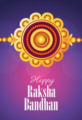 happy raksha bandhan celebration with golden flower decoration