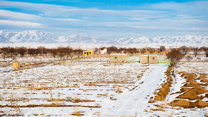 It's Winter in the Iranian northern province called Zanjan and the Iranian mountains covered with snow