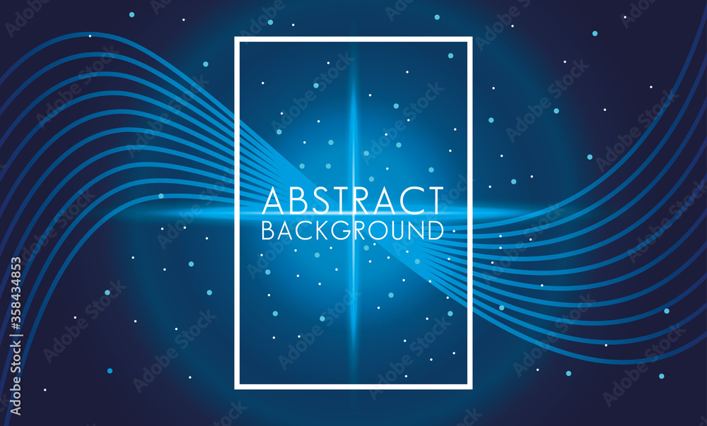 Poster vivid colors and fluids with square frame abstract background