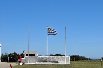 Flag of Uruguay in La Paloma, Rocha, Uruguay