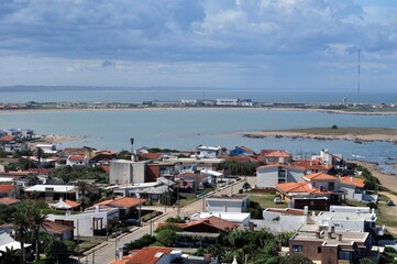Naklejka na ściany i meble Aerial View of La Paloma Town in Rocha, Uruguay