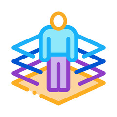transfer of man into virtuality icon vector. transfer of man into virtuality sign. color symbol illustration