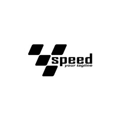 Race flag icon, simple design race flag logo template
