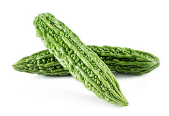 Balsam pear isolated on white background.