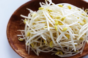 Chinese food ingredient, soy bean on wooden plate