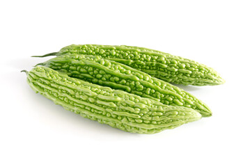 Balsam pear isolated on white background.