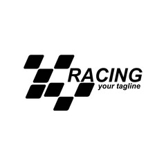 Race flag icon, simple design race flag logo template
