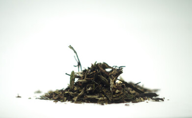 Bai Mu Dan (White Peony) chinese white tea isolated on white bac