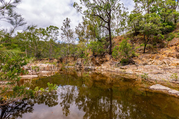 Fresh water creek and swimming hole in the summer, Kroombit Tops National Park, Queensland