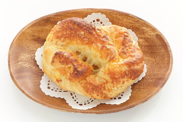 Homemade coconut flake sweet bread for breakfast