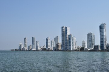 Fototapeta na wymiar Modern Buildings in Cartagena, Colombia